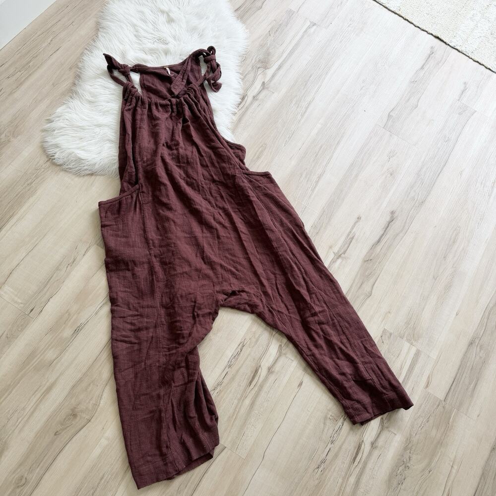 Free People Hot Shot One piece jumpsuit Burgandy Large CC - Picture 2 of 4
